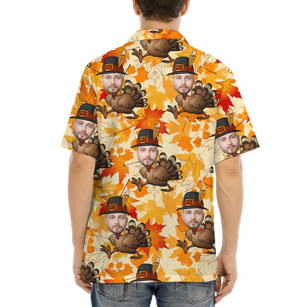 Custom Face Turkey Thanksgiving Hawaiian Shirt