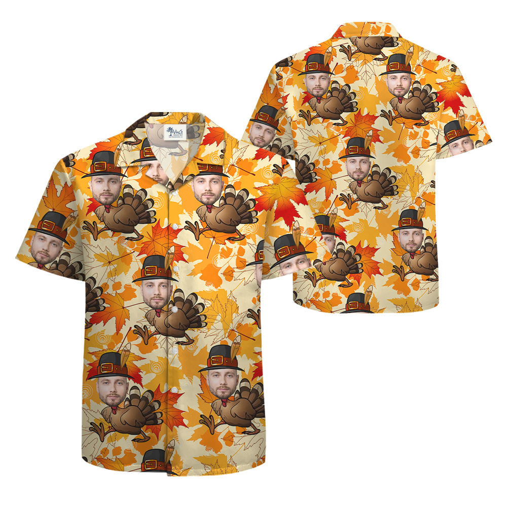 Custom Face Turkey Thanksgiving Hawaiian Shirt