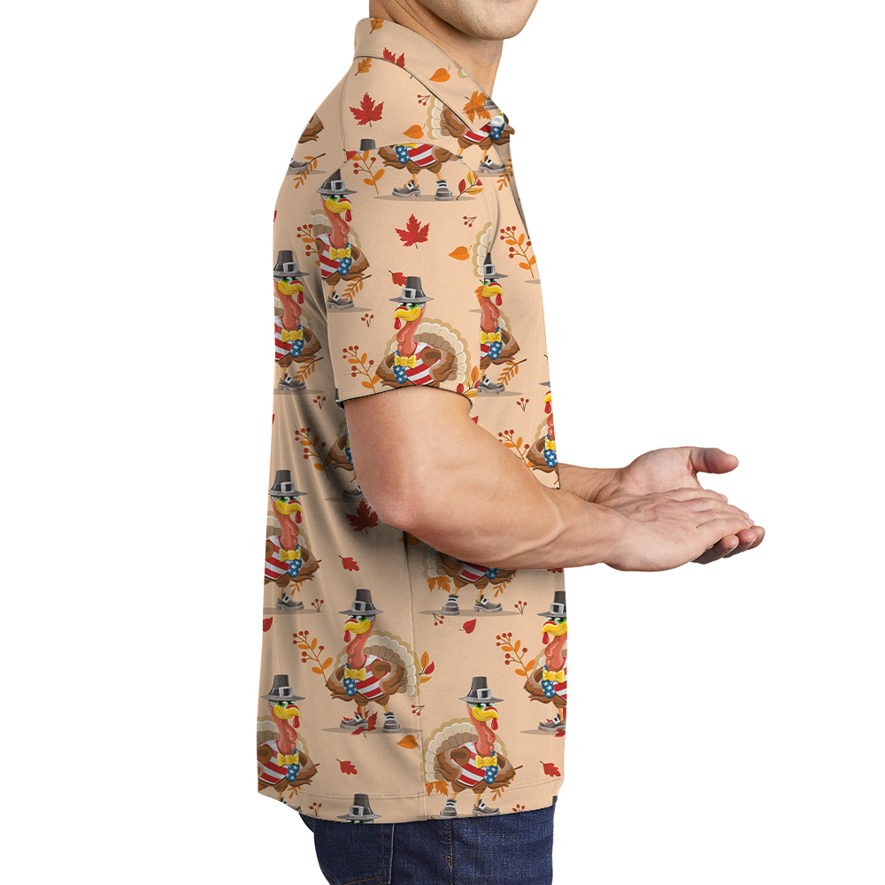 Thanksgiving American Turkey Men's Polo Shirt