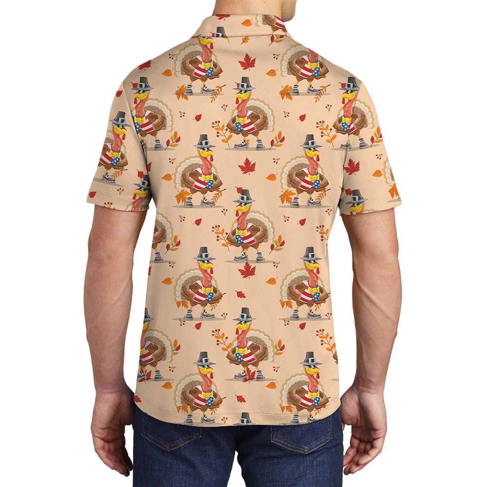 Thanksgiving American Turkey Men's Polo Shirt