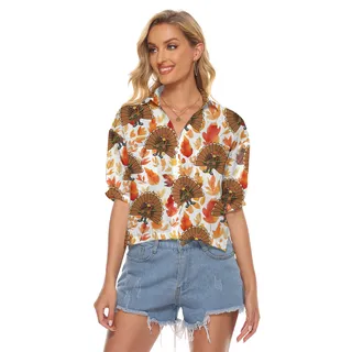 Tactical Turkey Thanksgiving Crop Top Shirt
