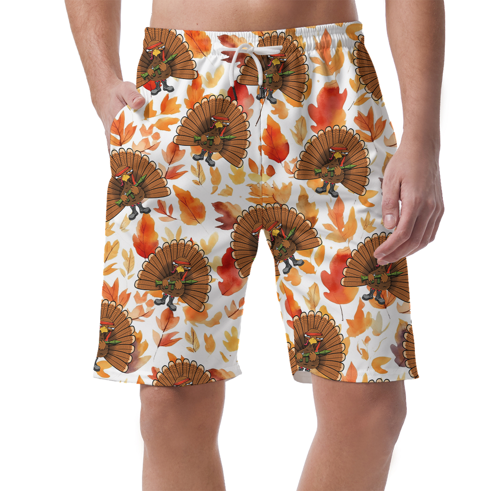Thanksgiving Tactical Turkey Beach Shorts - variant image 1