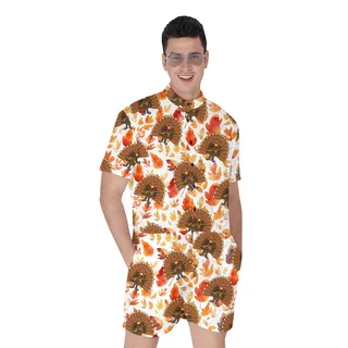 Thanksgiving Turkey With Gun Hawaiian Romper