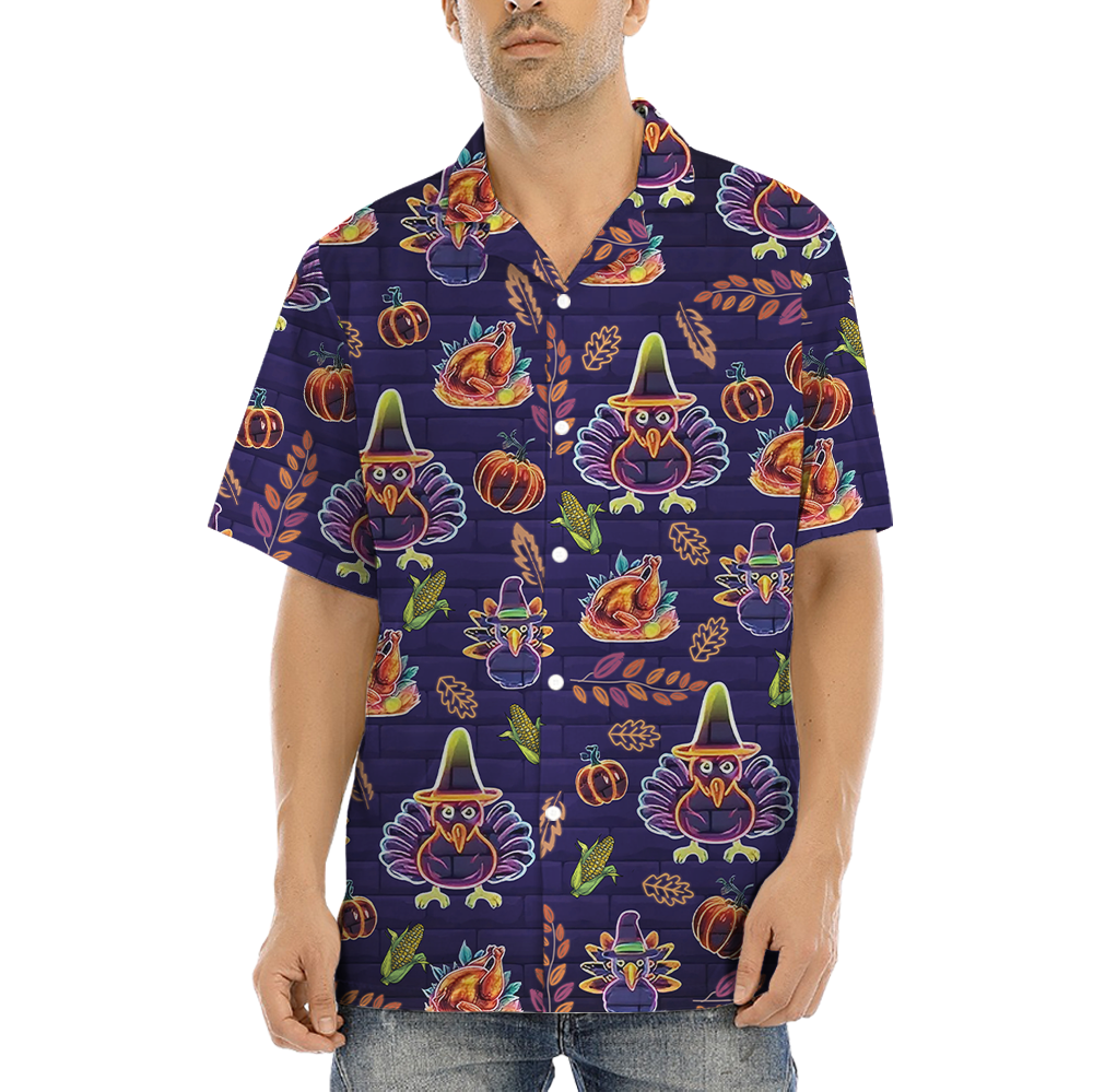 Neon Thanksgiving Hawaiian Shirt - variant image 1