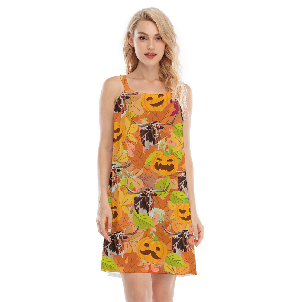 Thanksgiving Long Horn Orange Cami Dress - variant image 1