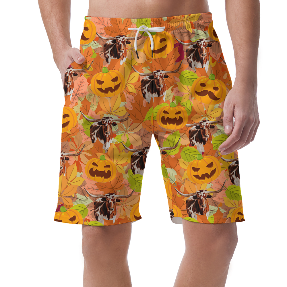 Funny Thanksgiving Long Horn Tropical Beach Shorts - variant image 1