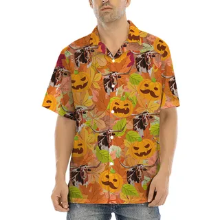 Thanksgiving Long Horn Tropical Hawaiian Shirt
