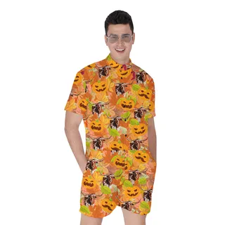 Tropical Texas Long Horn Thanksgiving Hawaiian Romper