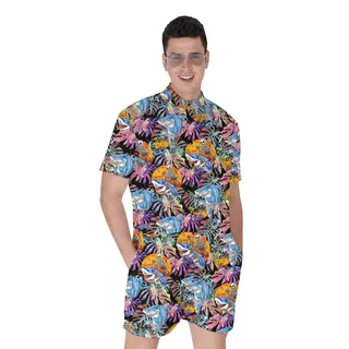 Halloween Shark Skeleton Hawaiian Romper