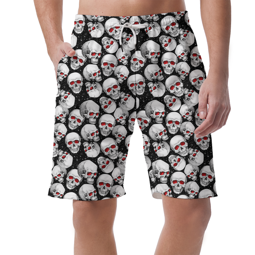 Scary Skull Halloween Beach Shorts - variant image 1