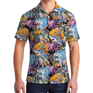 Horror Shark Skeleton Halloween Polo Shirt