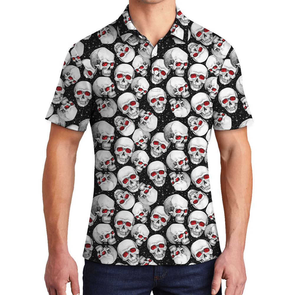 Scary Skull Halloween Polo Shirt - variant image 1