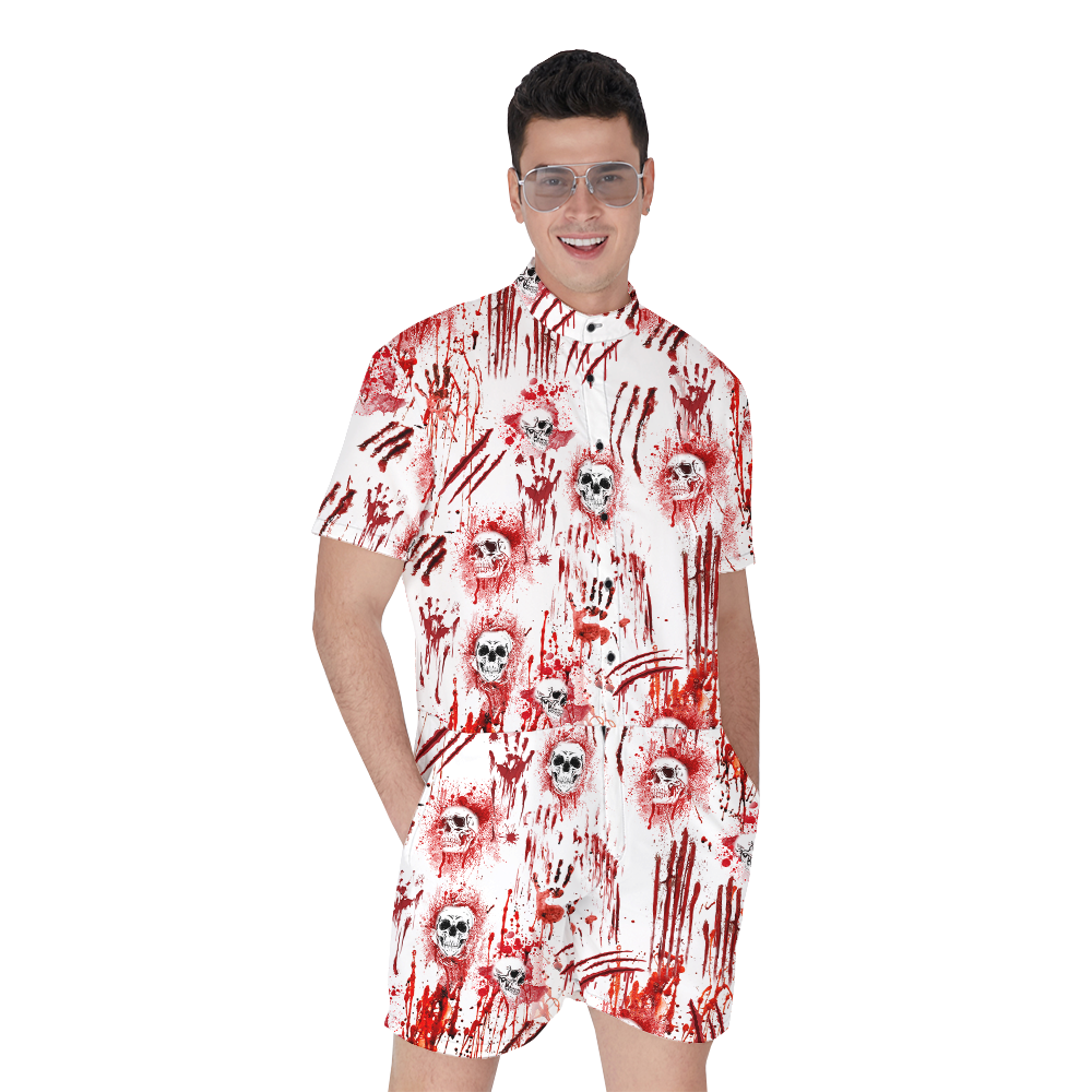Spooky Skull Bloody Hawaiian Romper - variant image 1