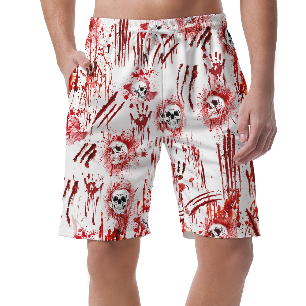 Bloody Skull Halloween Beach Shorts - variant image 1