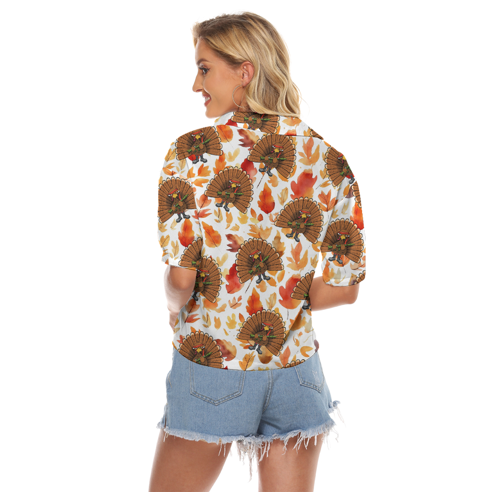 Tactical Turkey Thanksgiving Crop Top Shirt