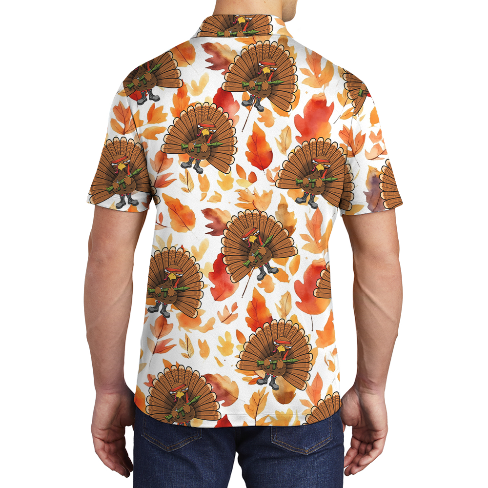 Cool Tactical Turkey Thanksgiving Polo Shirt