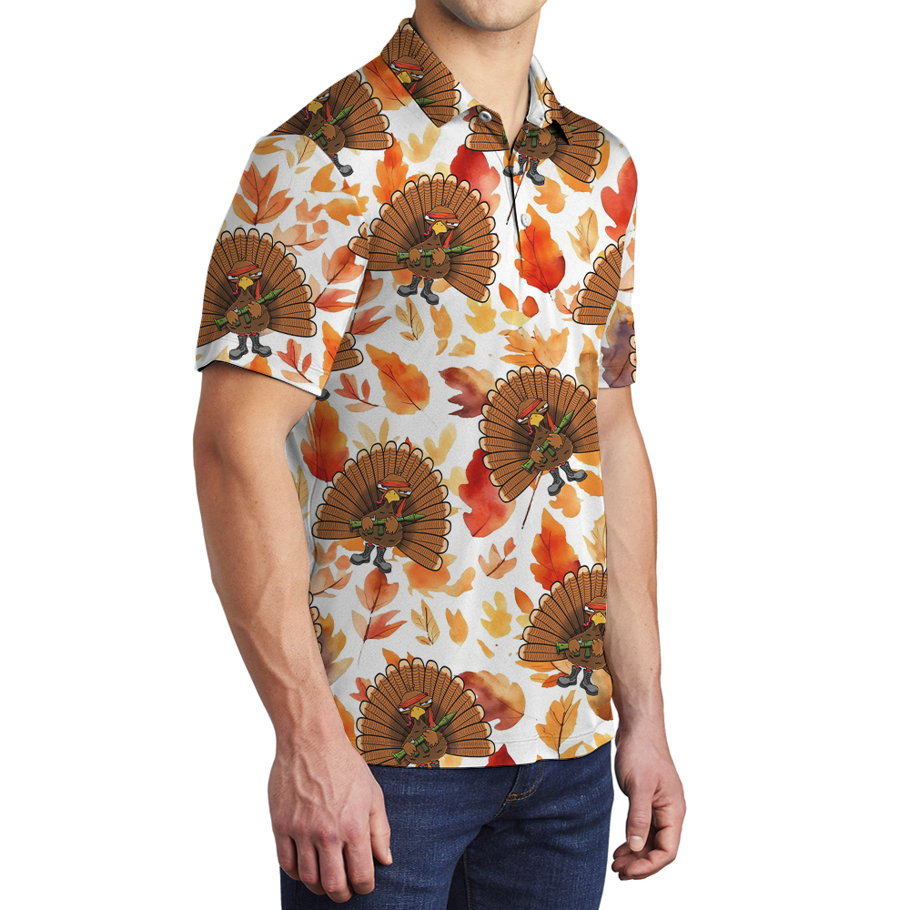 Cool Tactical Turkey Thanksgiving Polo Shirt