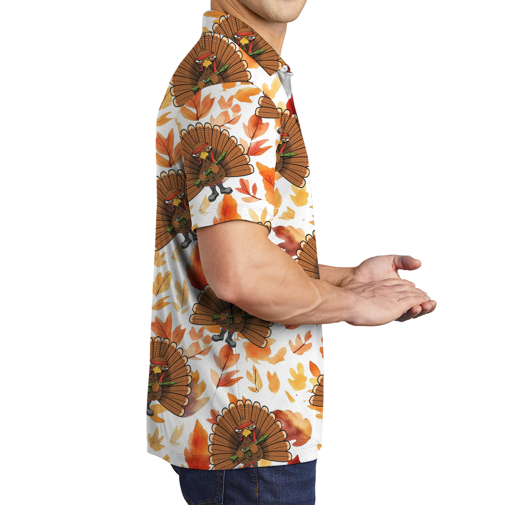 Cool Tactical Turkey Thanksgiving Polo Shirt