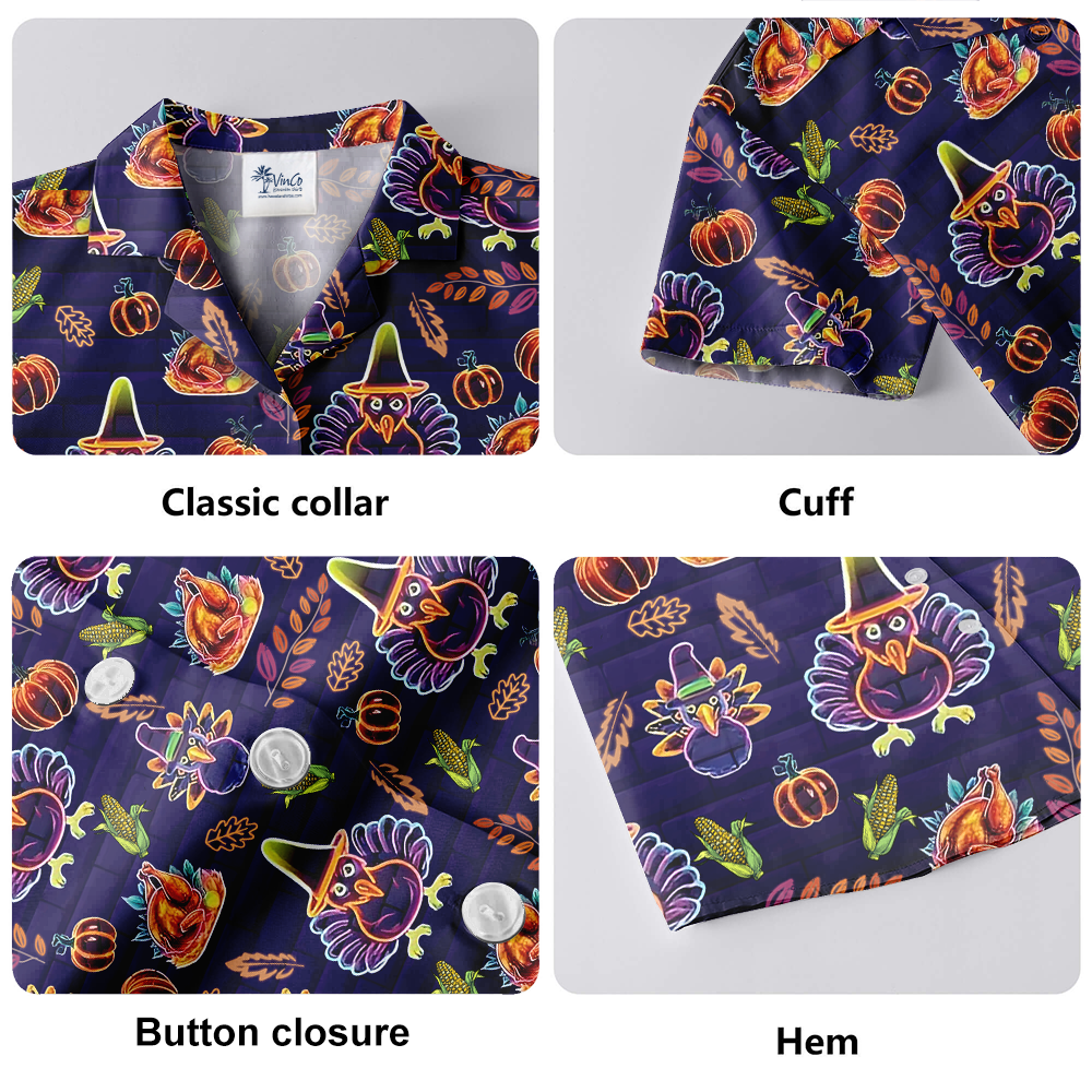 Neon Thanksgiving Hawaiian Shirt