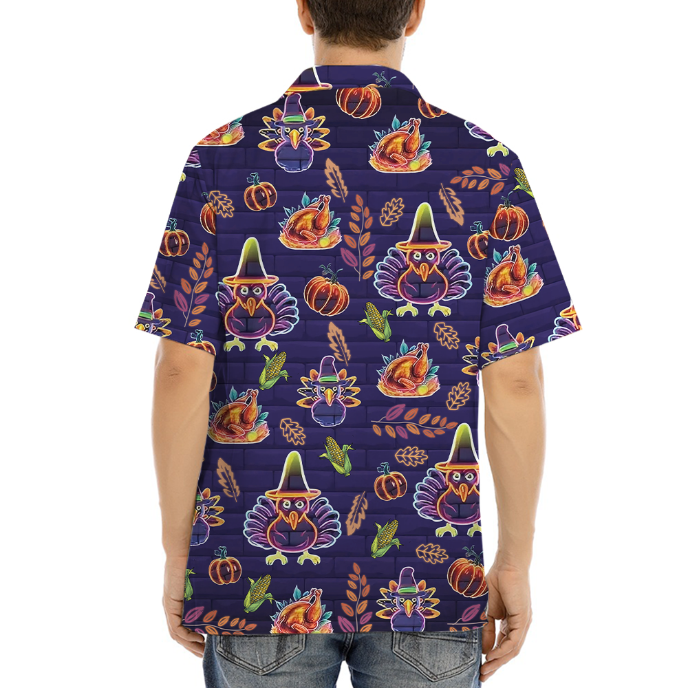 Neon Thanksgiving Hawaiian Shirt