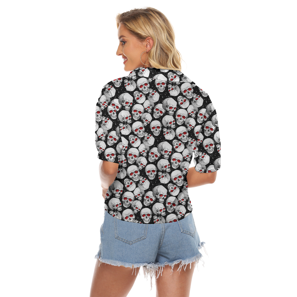 Horror Skull Halloween Cropped Shirt