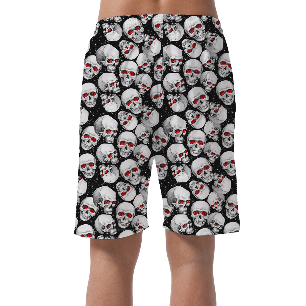 Scary Skull Halloween Beach Shorts