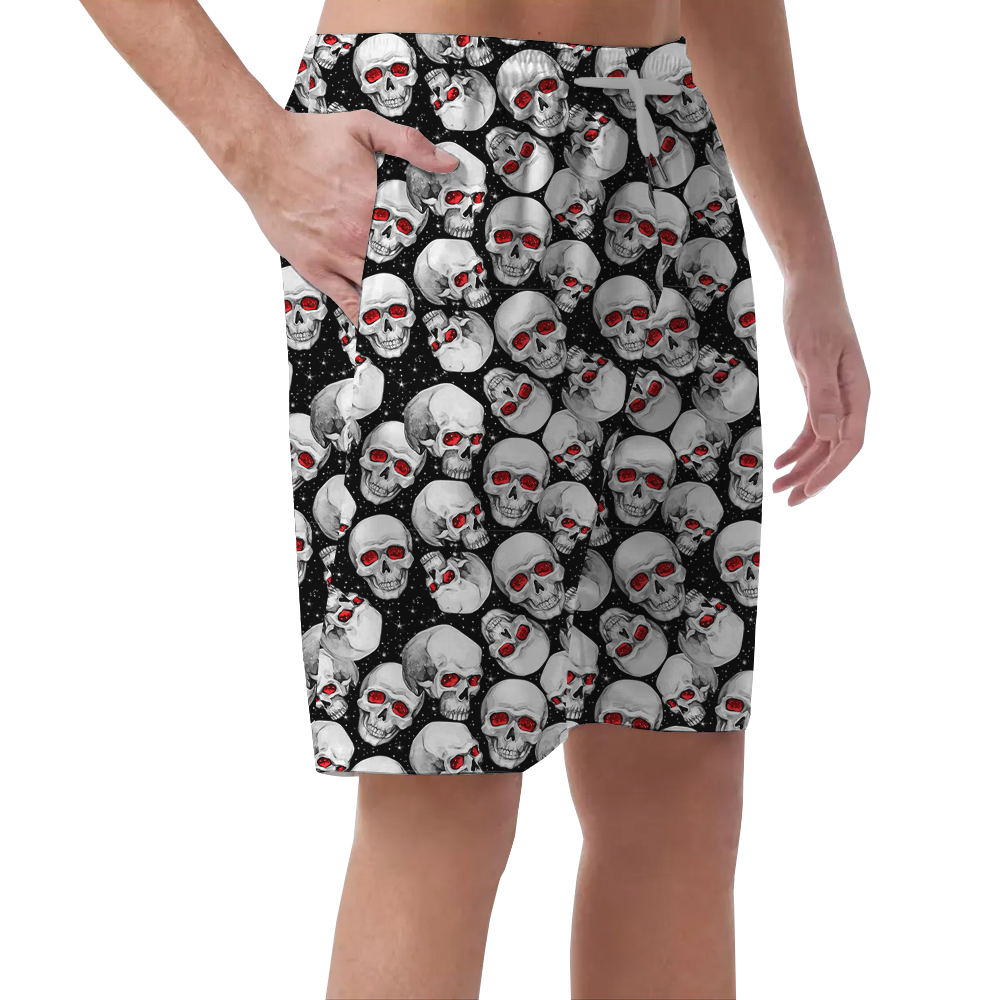 Scary Skull Halloween Beach Shorts
