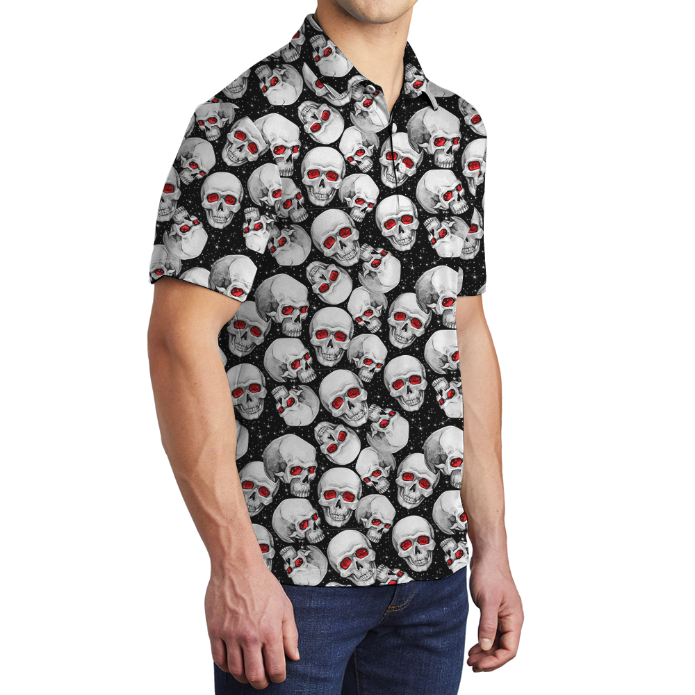 Scary Skull Halloween Polo Shirt