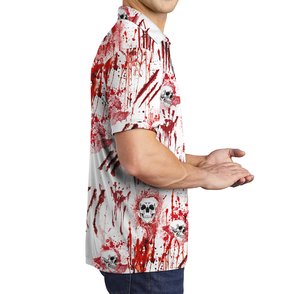 Bloody Skull Halloween Polo Shirt