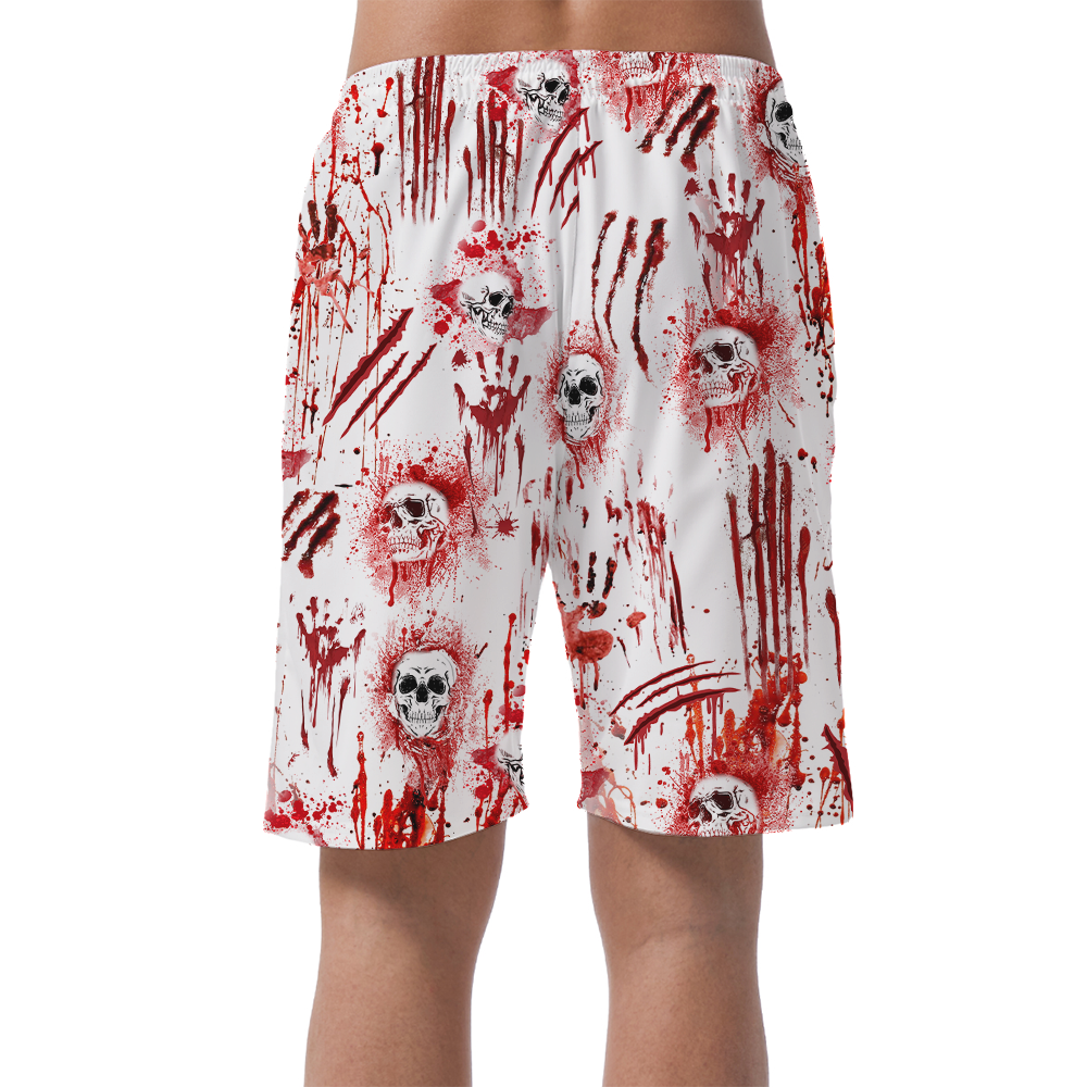 Bloody Skull Halloween Beach Shorts