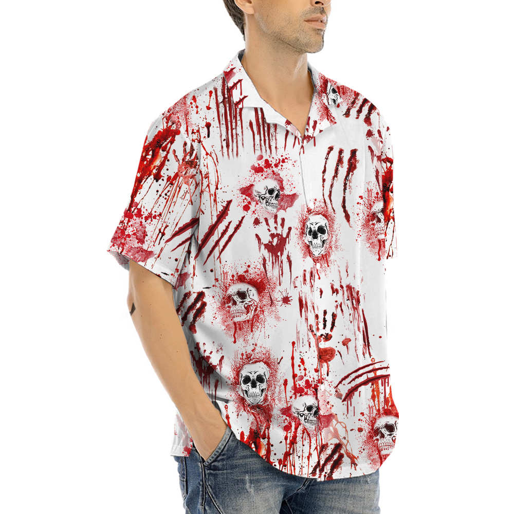 Scary Bloody Skull Halloween Hawaiian Shirt