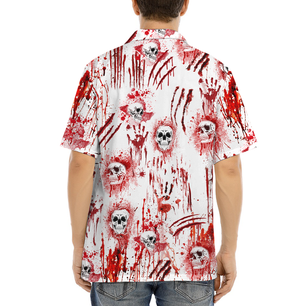 Scary Bloody Skull Halloween Hawaiian Shirt