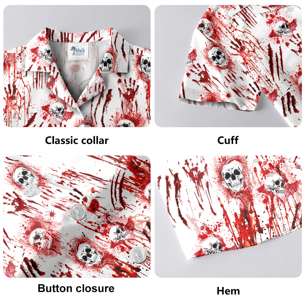 Scary Bloody Skull Halloween Hawaiian Shirt