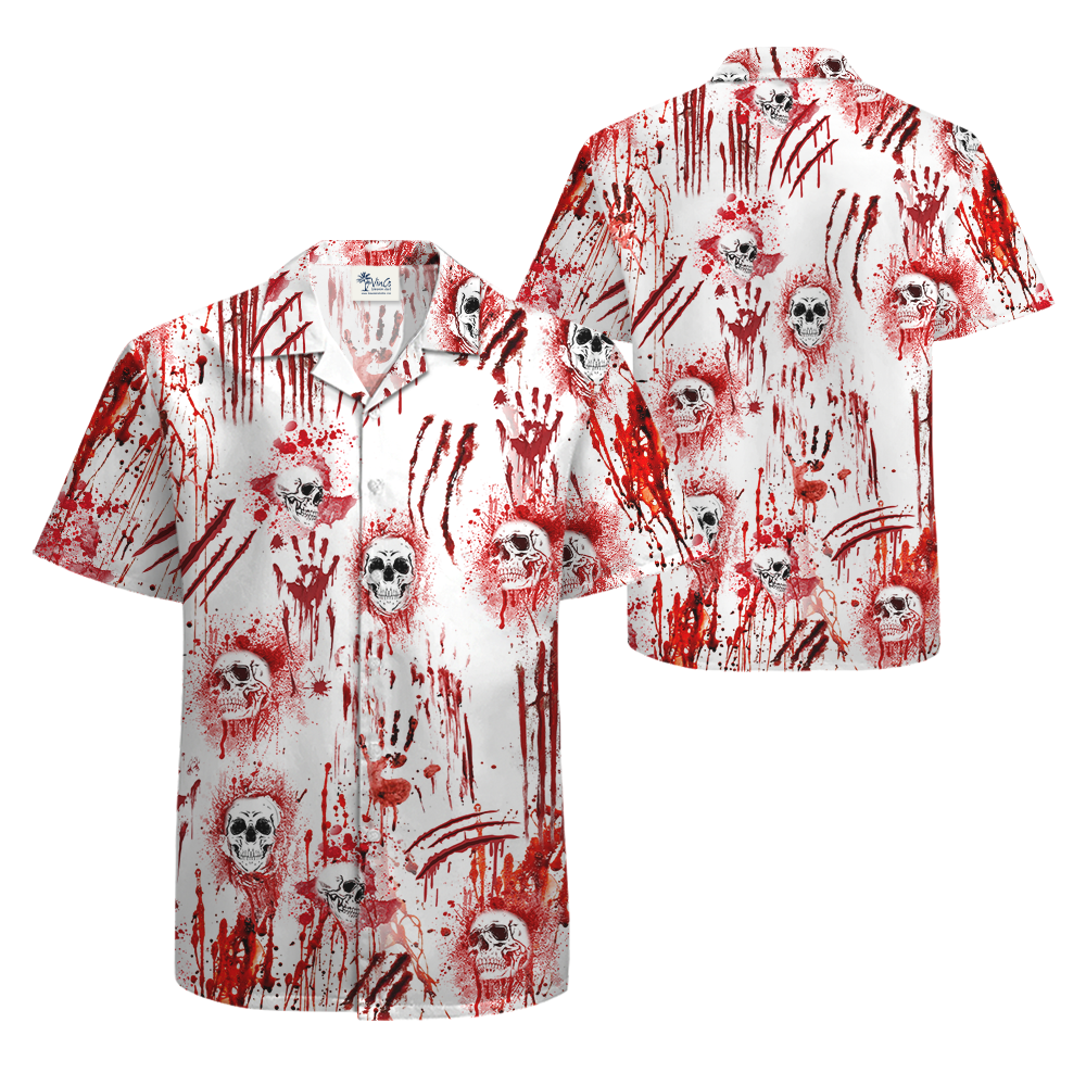 Scary Bloody Skull Halloween Hawaiian Shirt