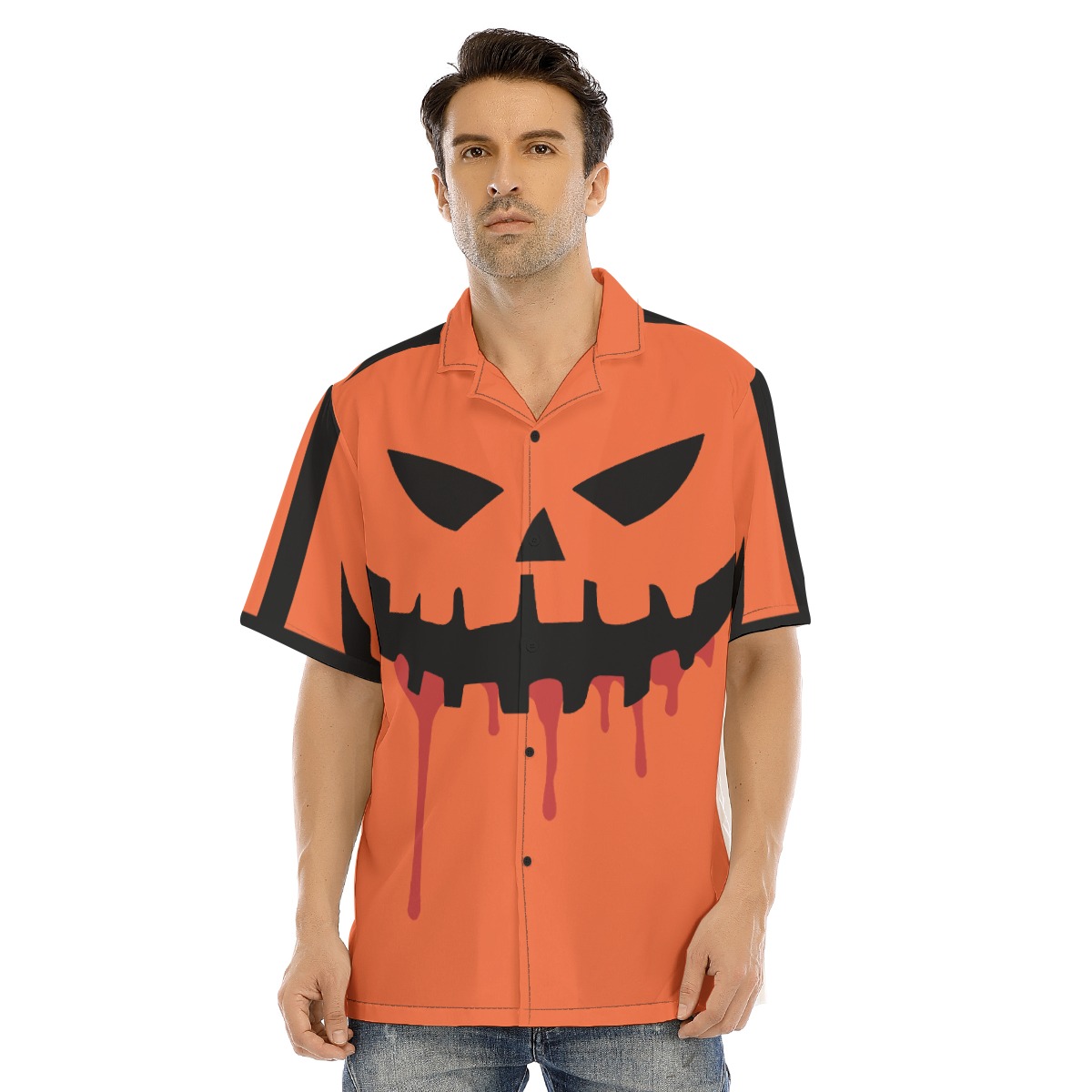 Scary Pumpkin Face Costume Hawaiian Shirt - variant image 1