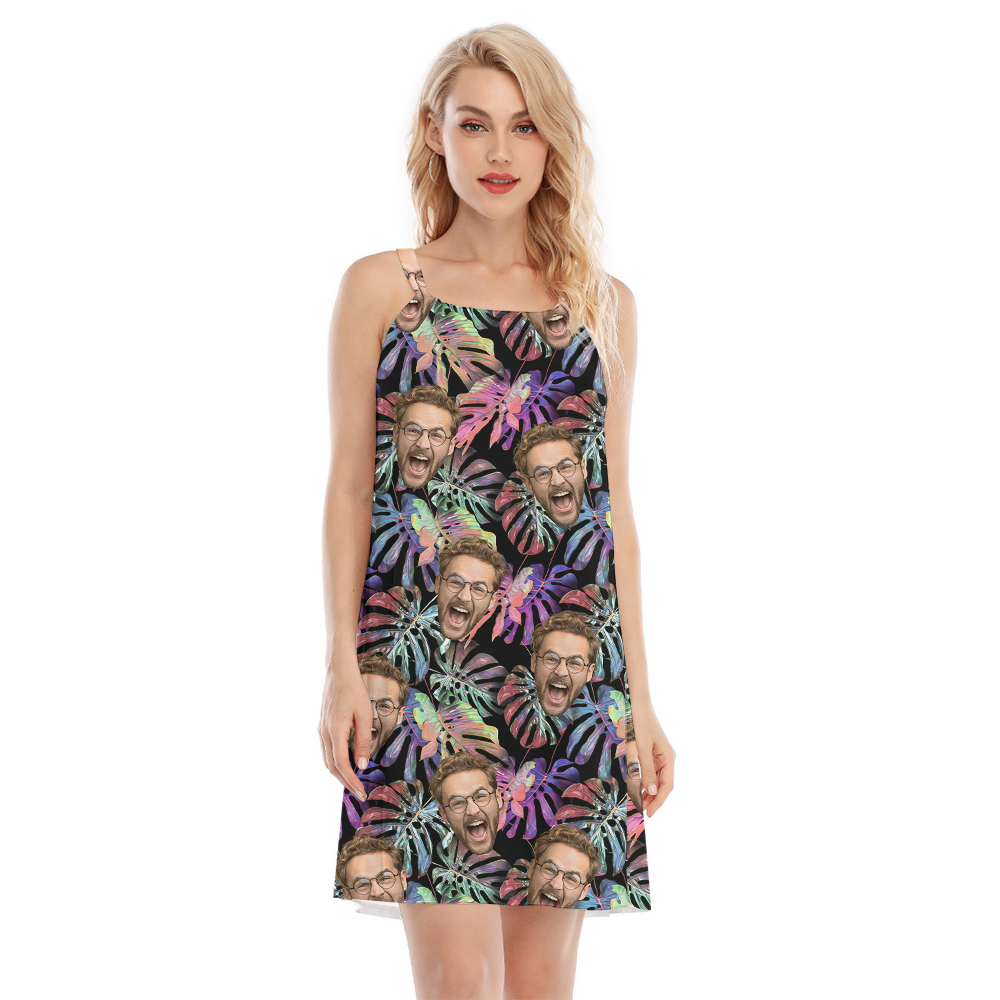 Horror Tropical Hawaiian Cami Dress With Custom Multiple Faces - variant image 1