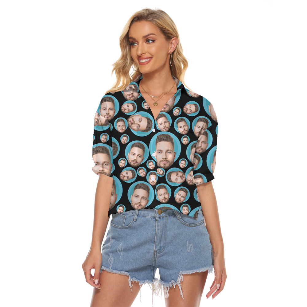 Custom Women's Cropped Shirt With Multiple Faces - variant image 1