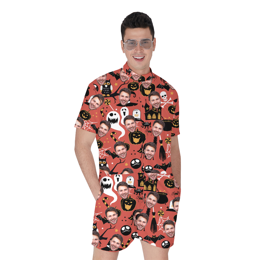 Custom Face Spooky Ghost Halloween Romper - variant image 1