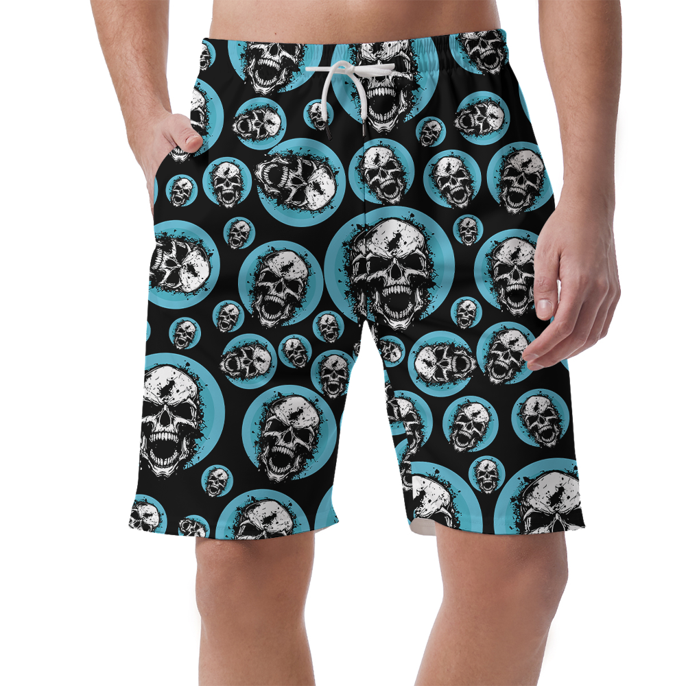 Scary Skull Halloween Hawaiian Beach Shorts - variant image 1