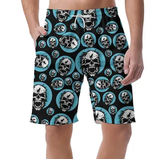 Scary Skull Halloween Hawaiian Beach Shorts