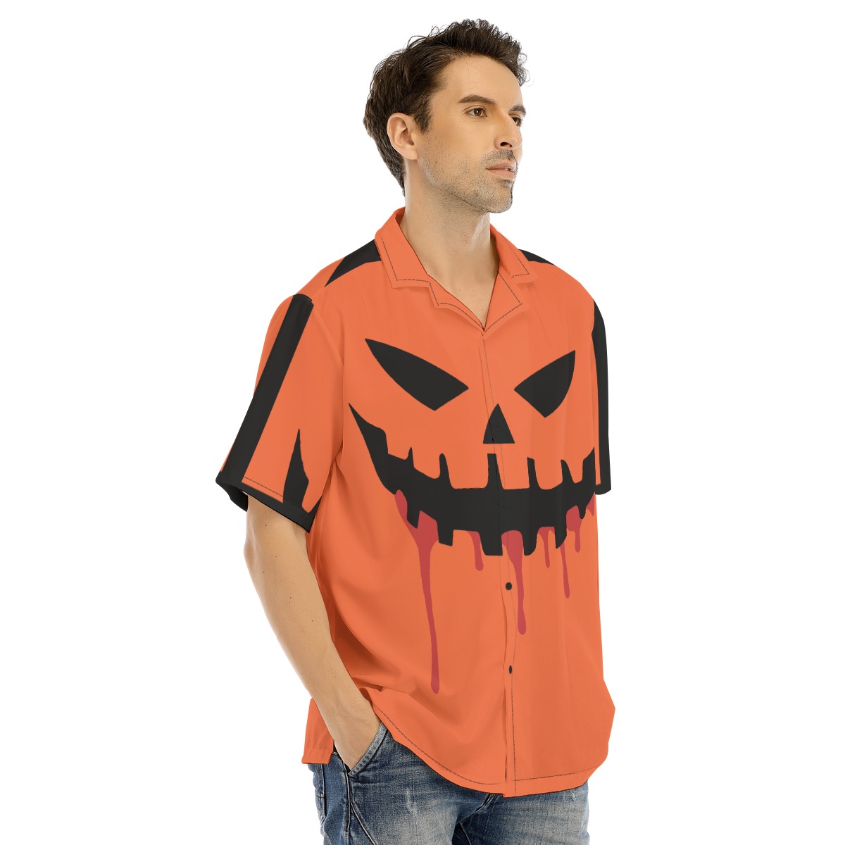 Scary Pumpkin Face Costume Hawaiian Shirt