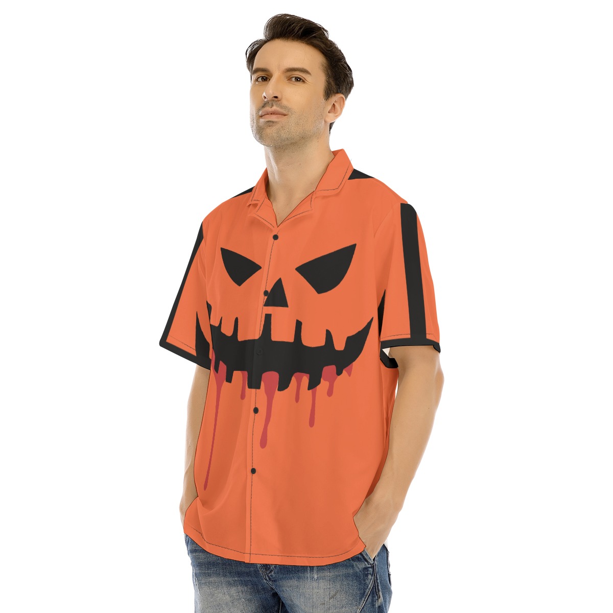 Scary Pumpkin Face Costume Hawaiian Shirt