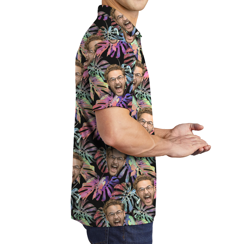 Horror Tropical Hawaiian Polo Shirt With Custom Face