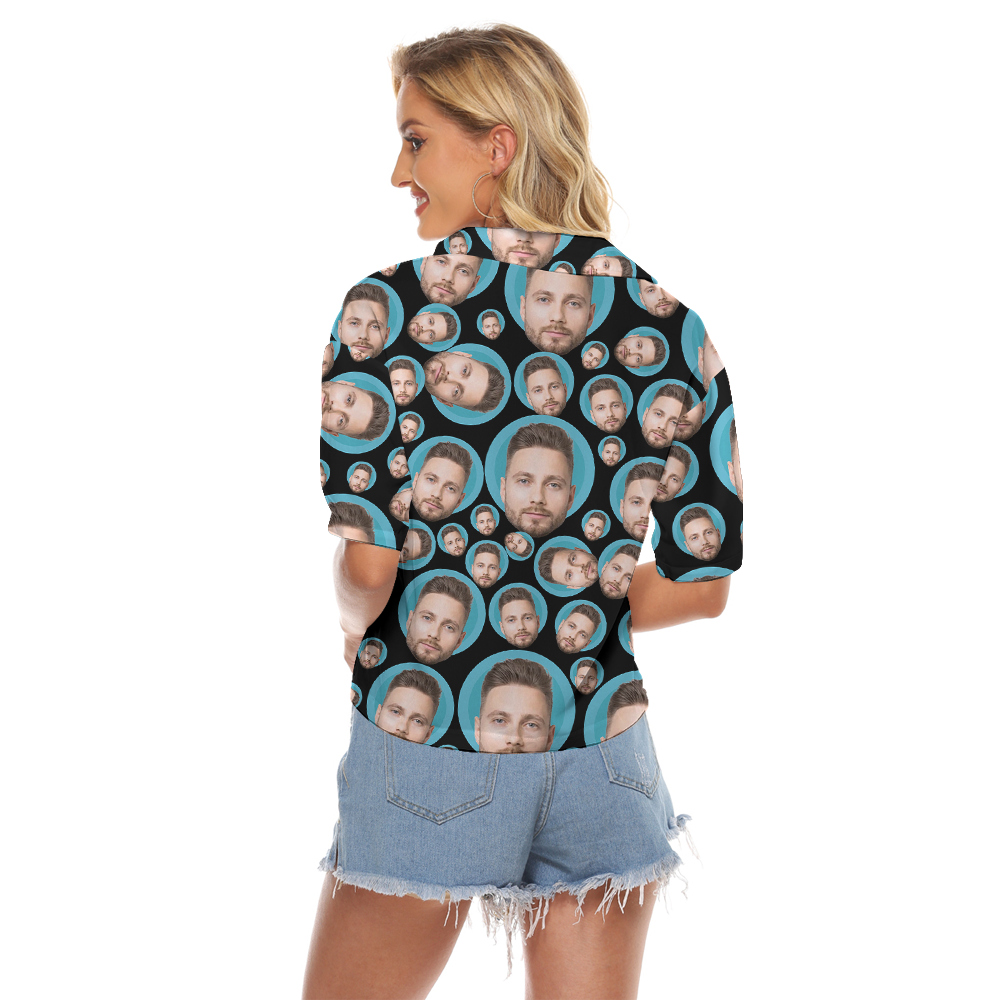 Custom Women's Cropped Shirt With Multiple Faces
