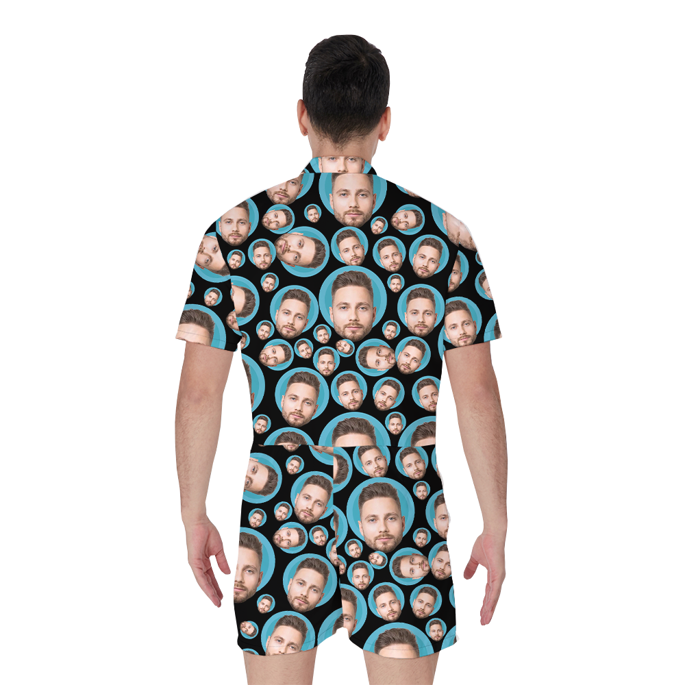Custom Multiple Faces Hawaiian Romper For Men