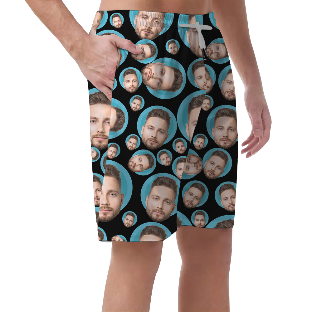 Funny Custom Multiple Faces Hawaiian Beach Shorts