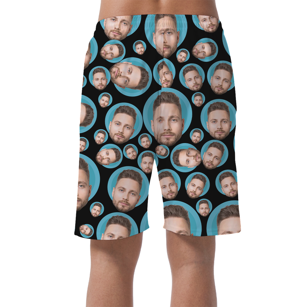 Funny Custom Multiple Faces Hawaiian Beach Shorts