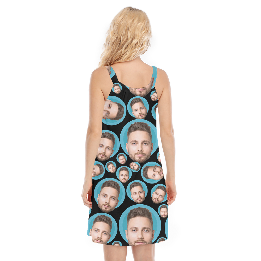 Cute Hawaiian Dress With Custom Multiple Faces