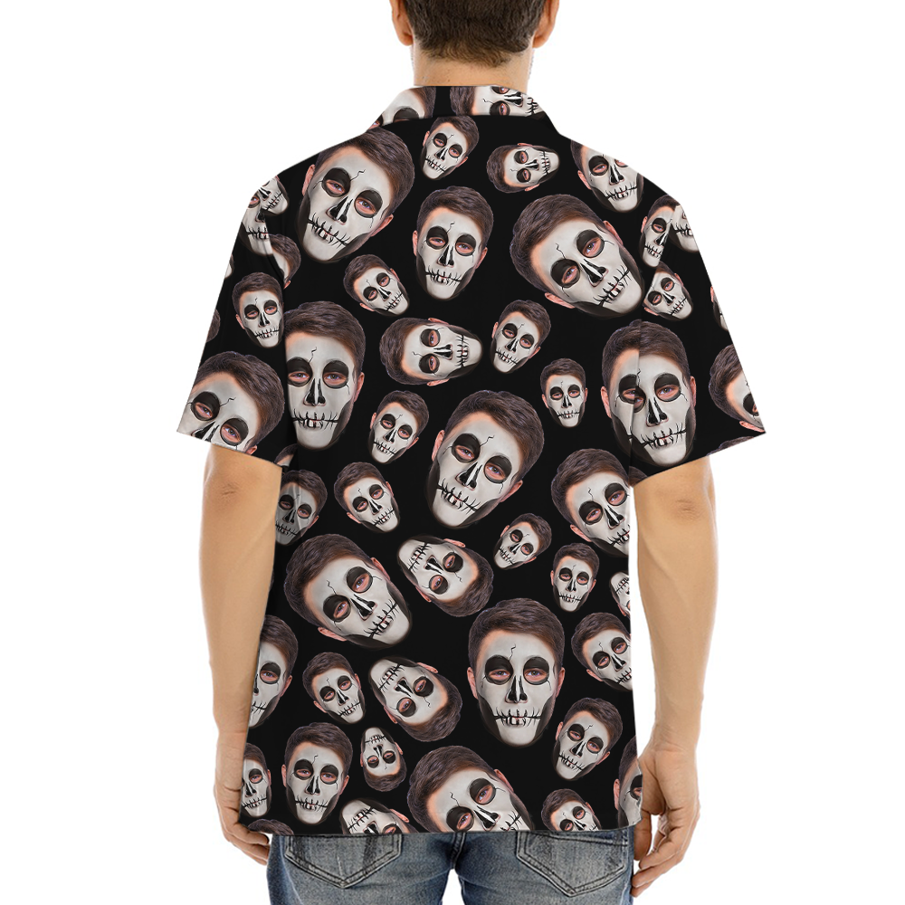 Horror Custom Face Skull Halloween Hawaiian Shirt