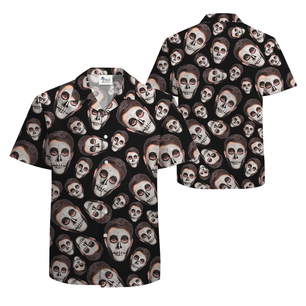 Horror Custom Face Skull Halloween Hawaiian Shirt